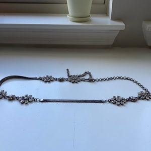 Chico’s metal and rhinestone flower belt